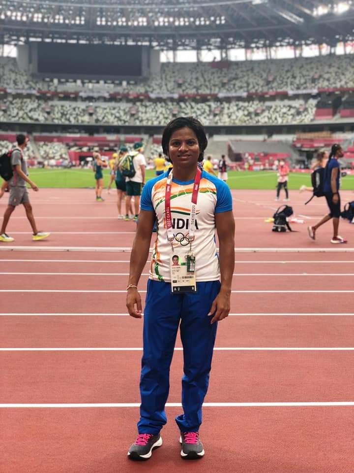 ChandanOjha98's tweet photo. Photo of #dutee 
#Olympics competition stadium. At #Tokyo2020 @DuteeChand https://t.co/XDIs6SkBmK