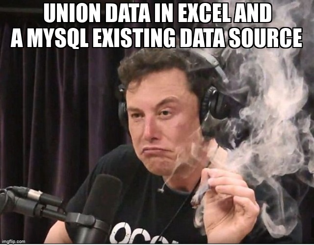 overflow_meme's tweet image. Union data in Excel and a mysql existing data source stackoverflow.com/questions/6852… #mysql #amazonquicksight #awsquicksight