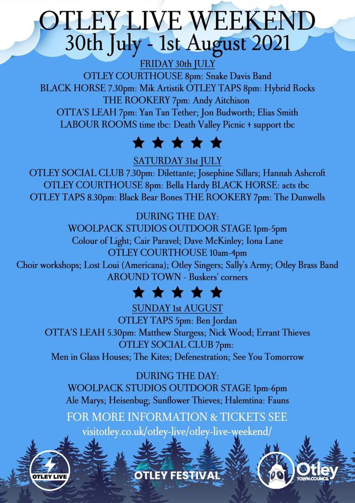 The wonderful @cluerecords coming to #otley by bus . This amazing Saturday afternoon in <a href="/apubinotley/">The Black Horse Otley</a> is just a small part of what’s happening in Otley all weekend.