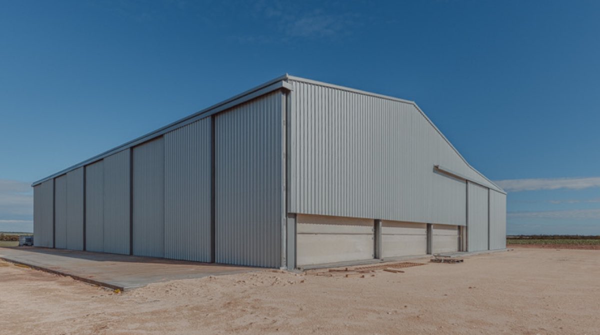 Fertiliser and grain storage shed with a lean-to for machinery storage. Designed and manufactured by <a href="/cockaleechie/">Cockaleechie Industries</a> and erected by Quigley Constructions.
cockaleechieindustries.com.au