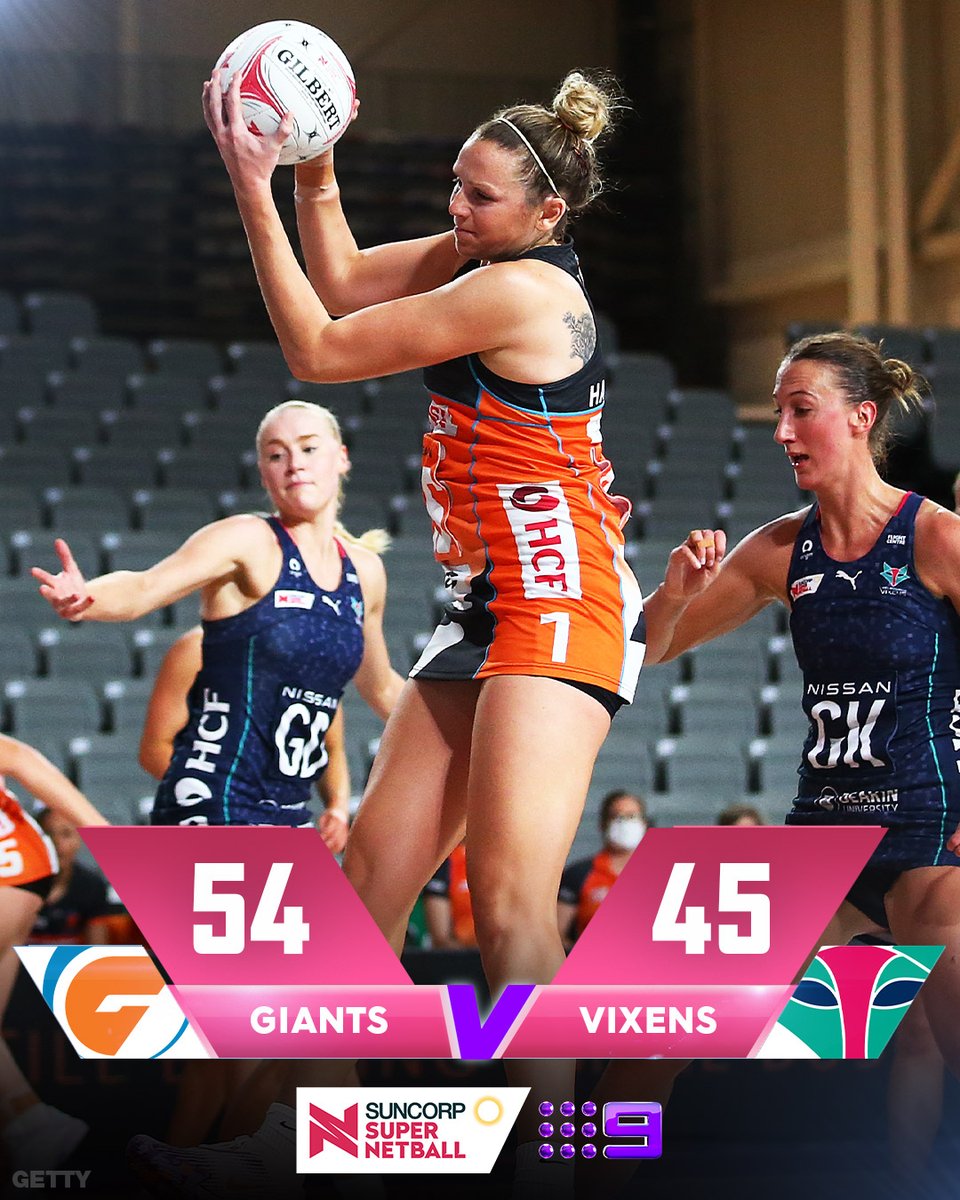 9Netball's tweet photo. The Giants muscle out a win over the struggling Vixens. πͺπ
#9WWOS #9Netball #SSNGiantsVixens https://t.co/Fr69f5eJZa