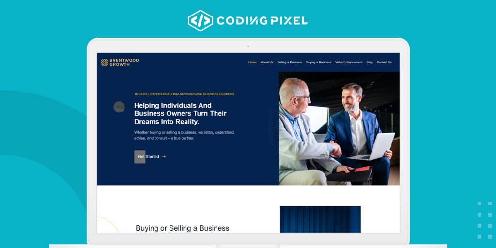 CodingPixelUS's tweet image. A glimpse of our work for, Brentwood Growth!
Brentwood growth is an investment company where individuals can buy and sell businesses.
#codingpixel #developer #coding #programming #programmer #javascript #code #coder #webdeveloper #python #java #html #software #technology #web