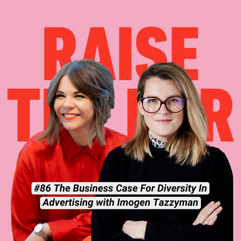 NEW! 🎙 Bad PR is bad for business, so fixing the lack of diversity in leadership positions is in everyone’s interests.

Listen now to #86 The Business Case For Diversity In Advertising With <a href="/ImogenTazzyman/">Imogen Tazzyman</a> ➡️ search 'Raise The Bar' on your favourite podcast app.