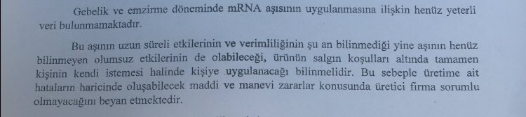 Aşı olurken imzalanan evraktan alınmıştır #AldanmaAşıOlmaTürkiye