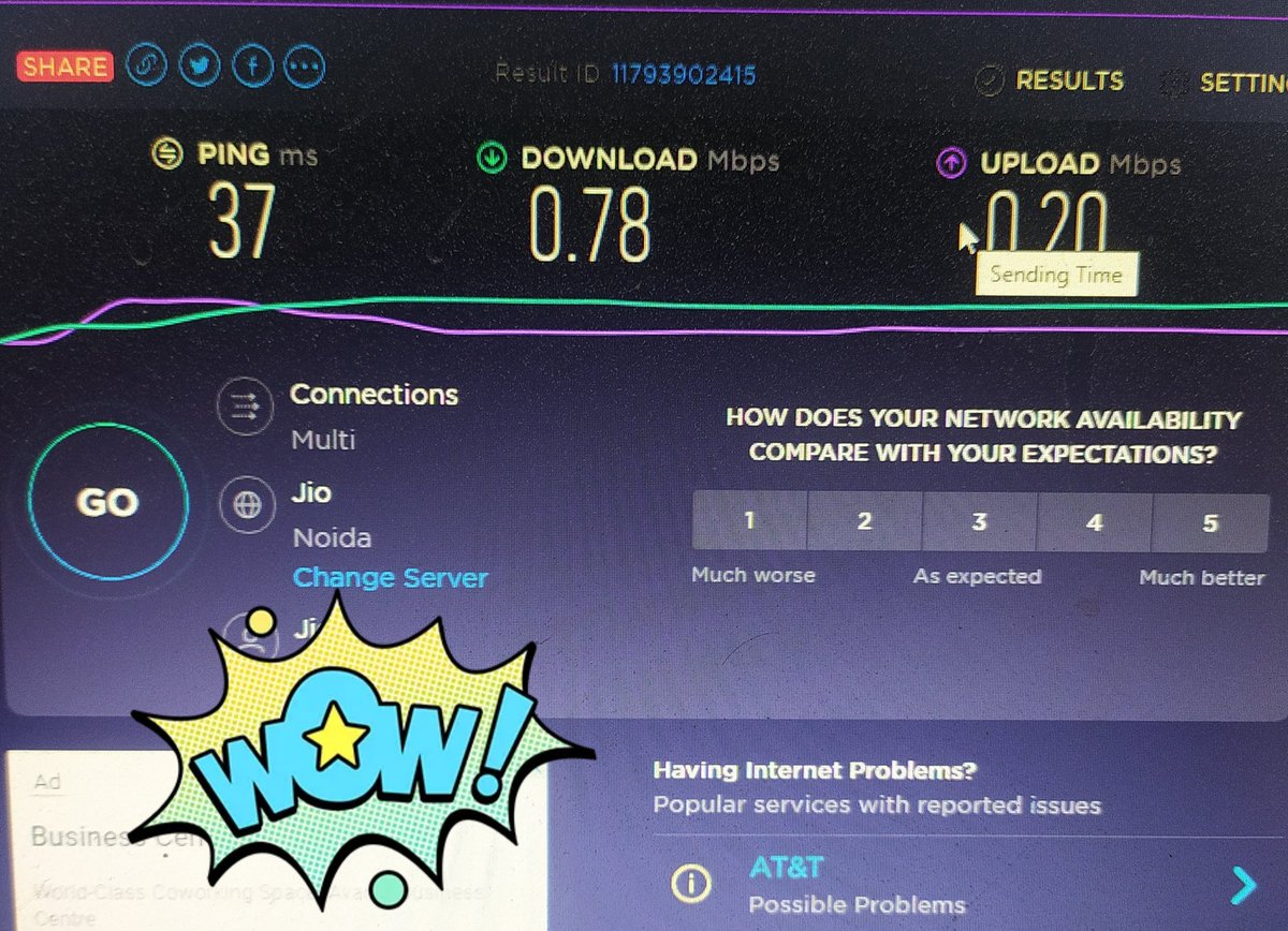 Surajch615880's tweet photo. This is the reality of jio 4g internet they claimed that this is the fastest network but you can see the results download speed 0.78 but actually it,s not even 100 kbps then why you charged for 4g even speed is not about to 3g.
#reliancejio #jio #reliancetelecom #reliancedigital https://t.co/5VzRTY0zB3