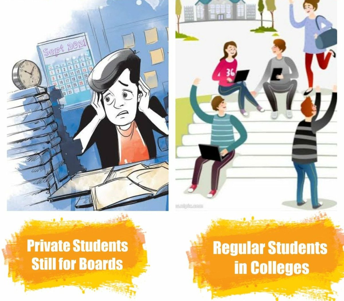 CBSEWaleBhaiya's tweet image. #CBSE Private students are stressed and worried about their future which is being gambled by the education system.

 We request @EduMinOfIndia @dpradhanbjp @cbseindia29 @PMOIndia to somehow find a way and one solution for all.

#SCsaveCBSEprivatestudents