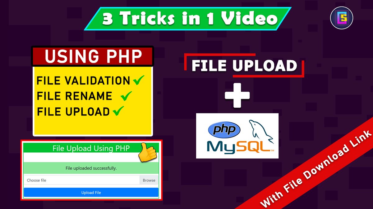 codingstudio_38's tweet image. How to upload, rename and validation a file using PHP ? 3 Tricks in 1 Video.
youtu.be/RZNaevVSKnE
#codingstudio @codingstudio_38 #javascript #programming #coding #trend #trending #Funnyvideo #technology #lifestyle #trendingvideos #trendreels #latestupdates #updates #education