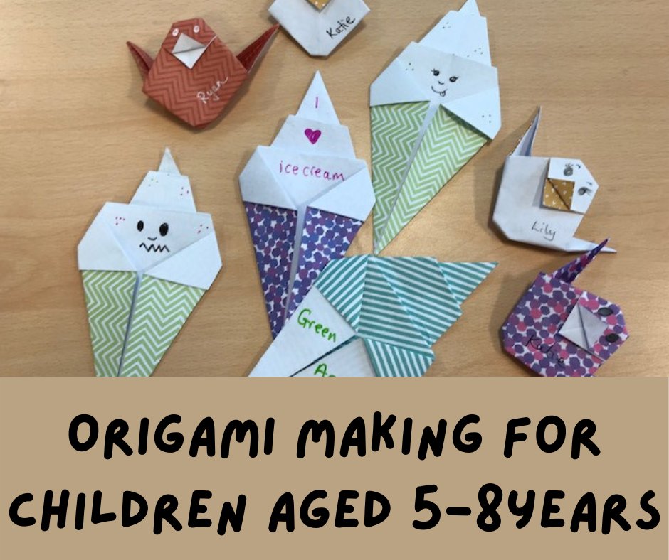 SeftonLibraries's tweet image. Linked to our story writing comp children aged 5-8 yrs are invited to book an origami session. Contact host library to book or email, library.service@sefton.gov.uk. 
12th Aug 10:30 Bootle, 2:30 Southport. 17th Aug 10:30 Netherton, 2:30 Meadows. 18th Aug 10:30 Crosby, 2:30 Formby