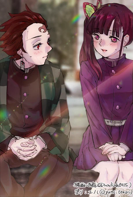 #線画でつなぐ炭カナ愛のリレー  #炭カナ
17番目のユノです!赤蕪さん(@radish0115 )の線画を塗らせていたきました💓
二人の表情や距離感がとても素敵だったので、雰囲気を壊さないことを心がけ、理想的に塗れたと思います*ありがとうございました!
ツリーに次の方へお渡しする線画を添付いたします! 