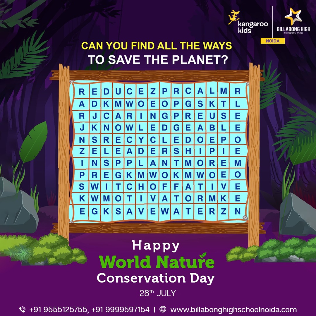 Happy #WorldNatureConservationDay! Explore our wonder-filled planet, and discover the good that you can do to protect it. 
.
.
.
#BillabongSchool #KangarooKids #PreSchool #HighSchool #Noida #BHIS #VirtualClassroom #BreaklessLearning #reelkaro #reelsinstagram  #comment