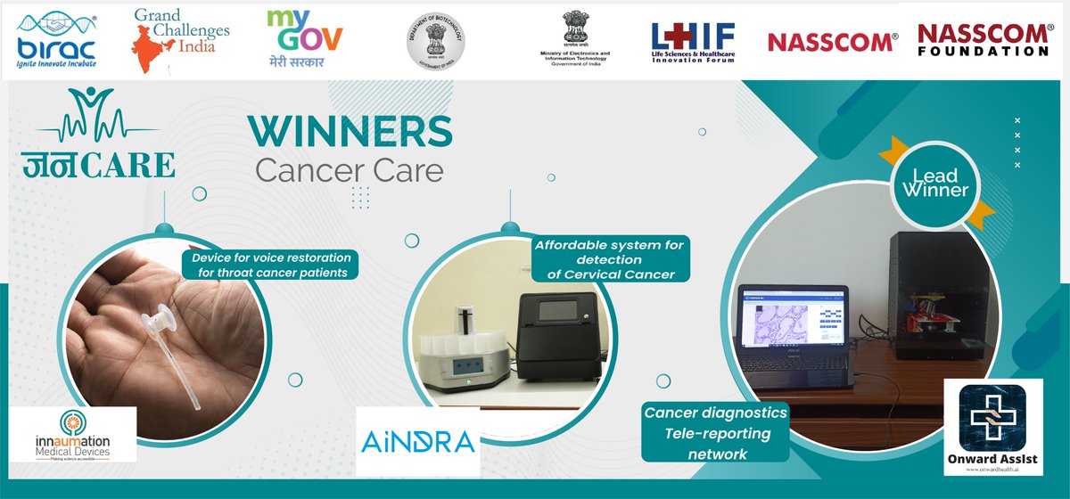 NASSCOM Foundation Tech for Good (@nf_tech4good) on Twitter photo So proud of our winners under the Cancer Care category! The LEAD WINNER position is secured by <a href="/OnwardAI/">Onward Assist</a>. The other 2 winners are <a href="/adarshnatarajan/">Adarsh N</a> & <a href="/aumprosthesis/">aumprosthesis</a>
<a href="/abramsantosh/">Santosh Abraham</a> <a href="/nidhibhasin7/">Nidhi Bhasin</a> <a href="/jeevmalhotra/">Sanjeev Malhotra</a>
#Medtech #healthtech #tech #technology #innovation #Tech4Good So proud of our winners under the Cancer Care category! The LEAD WINNER position is secured by <a href="/OnwardAI/">Onward Assist</a>. The other 2 winners are <a href="/adarshnatarajan/">Adarsh N</a> & <a href="/aumprosthesis/">aumprosthesis</a>
<a href="/abramsantosh/">Santosh Abraham</a> <a href="/nidhibhasin7/">Nidhi Bhasin</a> <a href="/jeevmalhotra/">Sanjeev Malhotra</a>
#Medtech #healthtech #tech #technology #innovation #Tech4Good