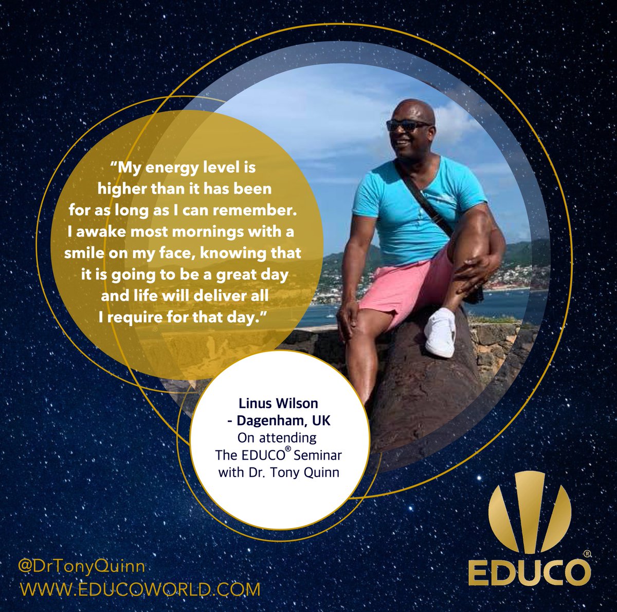 educo_world's tweet photo. Check out the EDUCOWORLD Facebook page for Linus Wilson's full Testimonial ��
#drtonyquinn #educoworld #educoseminars #bioneer #consciousness #love #spirituality #awakening #spiritualawakening #spiritual #awareness #enlightenment #energy #life #higherconsciousness #higherself https://t.co/NBB6L1C7GD