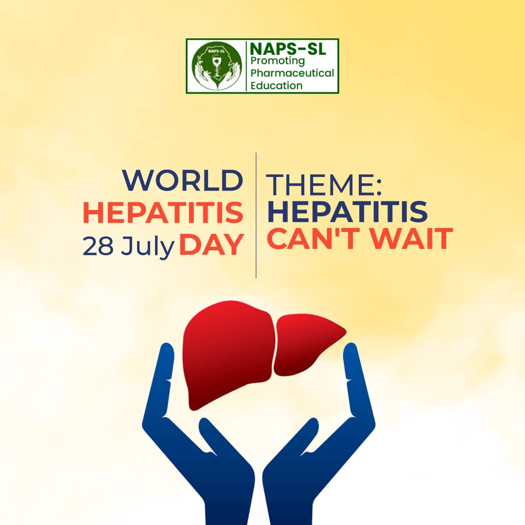 NAPS_SL's tweet photo. World Hepatitis Day

“Hepatitis can't wait”, conveying the urgency of efforts needed to eliminate hepatitis as a public health threat by 2030.

#NAPSSL 
#IPSFAfRO
#HCW2021
#Napsslcares https://t.co/2LGjyYFgKB