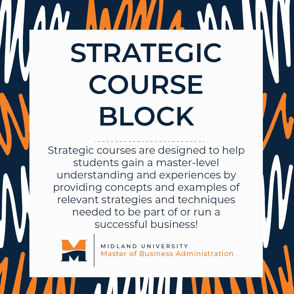 MidlandMBA's tweet photo. Strategic courses are designed to help students gain a master-level understanding and experiences by providing concepts and examples of relevant strategies and techniques needed to be part of or run a successful business!

https://t.co/7hahaYDcEj https://t.co/EnppBVH3Q0