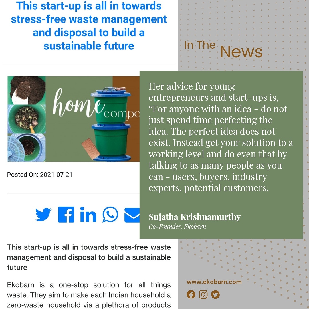 ekobarn's tweet photo. Our startup has been featured by @expertmile Head to their website to read the full story behind our motivation to start Ekobarn, a social enterprise, that aims to bring about a change in the waste management industry in India.
♻️🌱
#restoreourearth #startup #circulareconomy https://t.co/TephHykQ9m