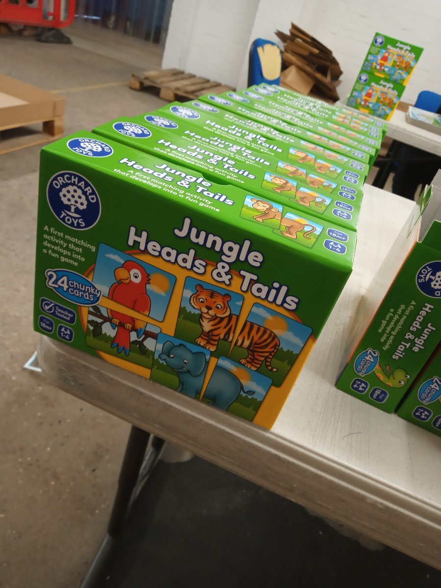 norfolkindust's tweet photo. The guys in the factory are excited to have a new product to pack for #OrchardToys Jungle Heads &amp; Tails is another great product which can be useful for people with disabilities as well as children. Packed by people with disabilities here at Norfolk Industries too! #employability https://t.co/sWVokF5jTQ
