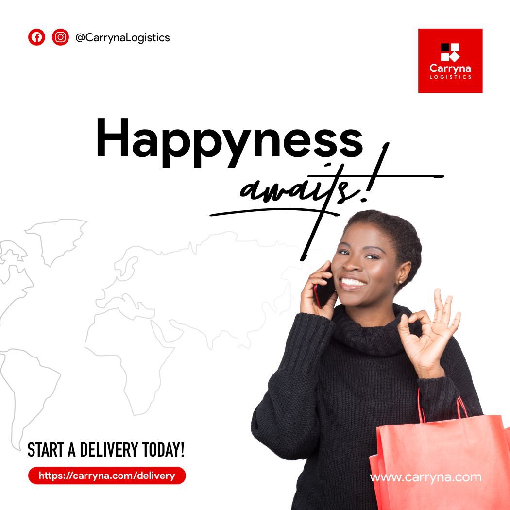 carrynalogistic's tweet photo. With Carryna the only feeling you get is Happyness 💯🥳🤩
.
.
.
#happyness #logistics #logisticsinlagos #carryna #carrynalogistics #explore #trends #viral #delivery #abeg #opay #gigl #gigm #success #wednesday #fastdelivery #afternoonpost

…No. 1 ambassadors of Happyness https://t.co/qlw52APDBl