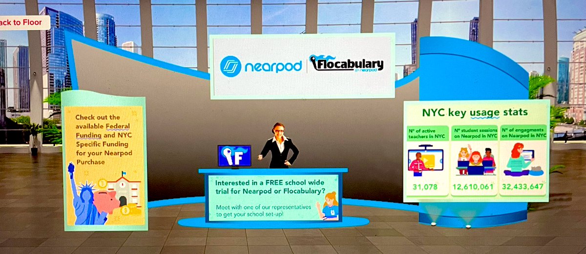 💙Love chatting with everyone at our @nearpod and @Flocabulary booth this morning!! Come join us at the #NYCSchoolsTech Summit 2021 💙 #NYCnearpod