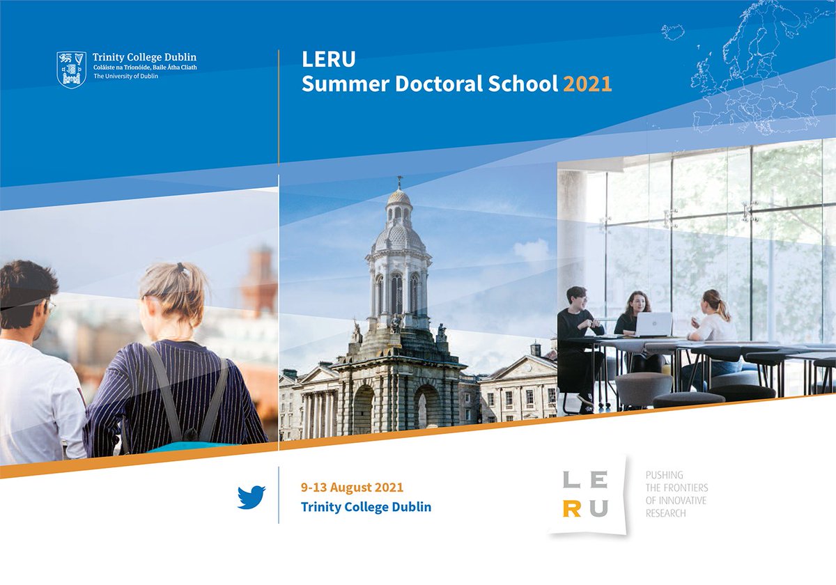 tcdglobal's tweet photo. The League of European Research Universities (#LERU) is an association of 23 leading research-intensive universities. This summer, @tcddublin will host the 2021 LERU Summer School from 9th - 13th August. Find out more: https://t.co/pEb0ZXinkI #LERUSummerSchool @GraduateTrinity https://t.co/z0F2PmGBBb