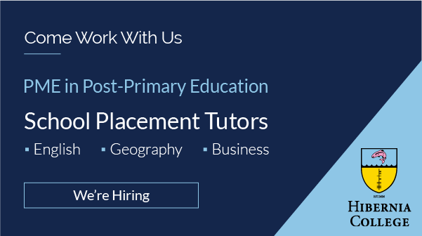 HiberniaCollege's tweet photo. We are currently recruiting for a number of Post-Primary School Placement Tutors here at Hibernia College. If interested, please apply now here: https://t.co/7w6wWVkpxO.
#JobFairy #JobVacancies #HiringNow #HiberniaCollege #WorkWithHC https://t.co/hXOjhbyoEX