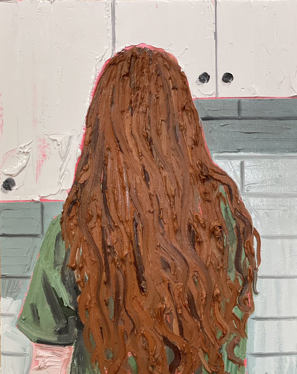 Monday, oil and acrylic on wood panel…