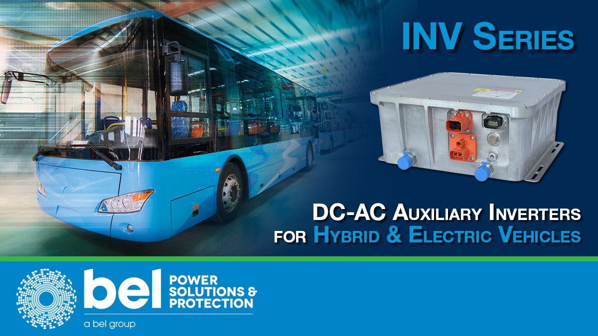 The INV60 Series are high-efficient DC-AC inverters that convert high voltage DC power into split phase AC power required to drive AC accessory loads directly from the high voltage DC drive or battery bus. bit.ly/2ViliiQ #Battery #EV #HEV #eMobility <a href="/BelFuseInc/">Bel Fuse Inc.</a>