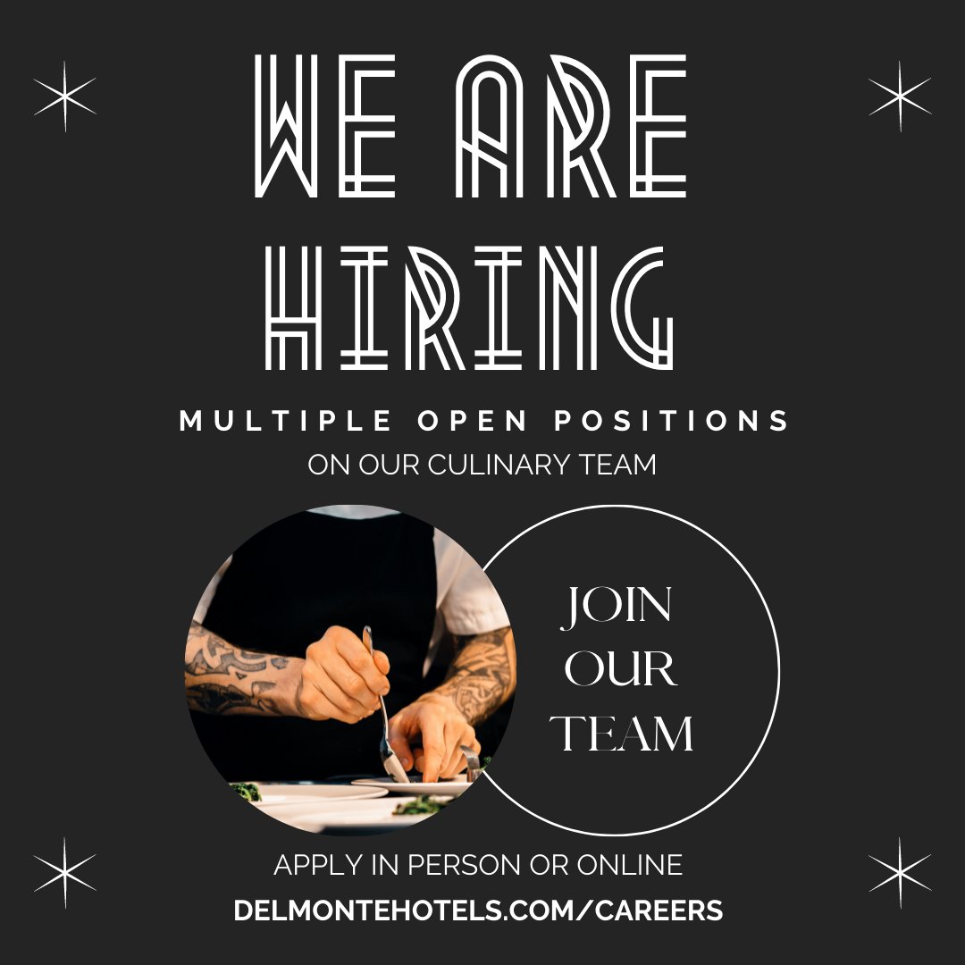 grapparoc's tweet photo. We are currently looking for multiple candidates who thrive in a team-based environment to join our 𝐜𝐮𝐥𝐢𝐧𝐚𝐫𝐲 𝐭𝐞𝐚𝐦!

Apply Today in person or online! Make sure you ask about our competitive 𝐜𝐨𝐦𝐩𝐞𝐧𝐬𝐚𝐭𝐢𝐨𝐧 and 𝐡𝐢𝐫𝐢𝐧𝐠 𝐛𝐨𝐧𝐮𝐬.
https://t.co/B29VZLncfc https://t.co/vQFIFcaTft