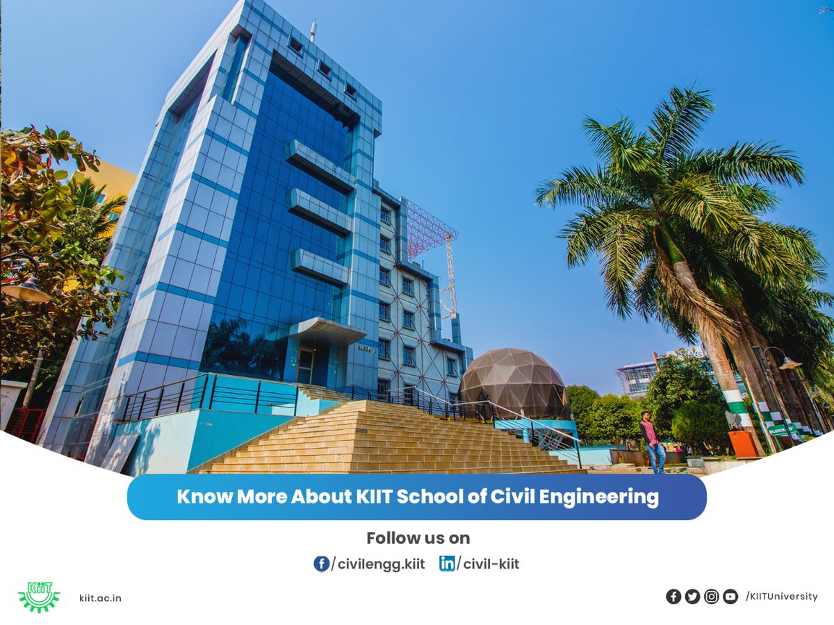 KIITUniversity's tweet image. #KIIT School of Civil Engineering aims to meet the future needs of the construction industry &amp;amp; society by producing professional Civil Engineers competent in analysing, designing &amp;amp; managing solutions for engineering problems.

👇 facebook.com/civilengg.kiit/
linkedin.com/mwlite/company…
