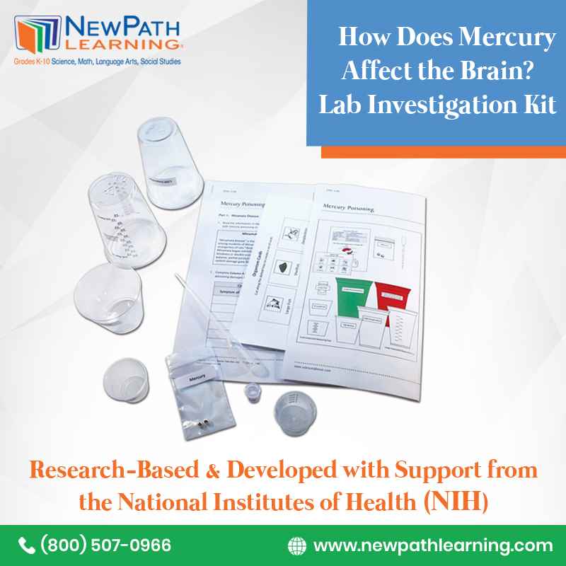 NewPathLearning's tweet image. Learn about the effects of mercury poisoning with How Does Mercury Affect the Brain, NewPath Learning’s hands-on lab investigation kit. Visit: bit.ly/2VgYjoa
#Newpathlearning #LabInvestigationkit #NIH #LabInvestigation #Ecosystem #Mercury