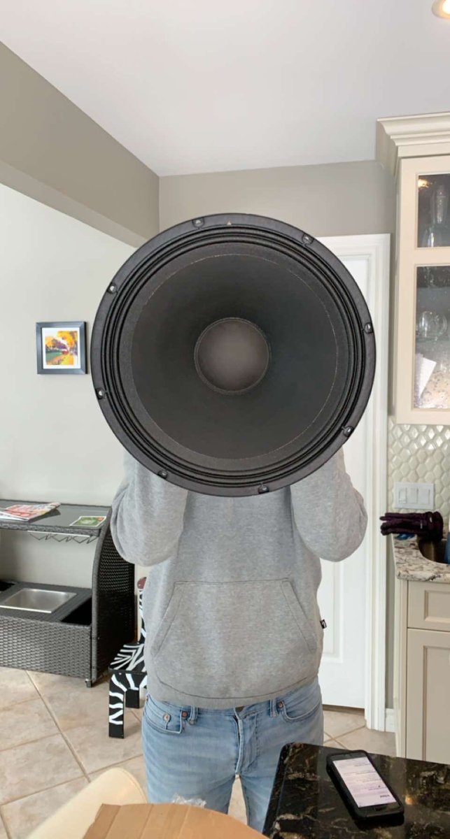 LNWMike's tweet photo. Rebuilt the subwoofer to my system with a Celestion TF-1530X which is the original speaker that came with the matrix 1500 system. Will build the matching satellites next with celestion TF-1020s to replicate the original store bought system. All parts bought individually. https://t.co/kFRoPxio9M