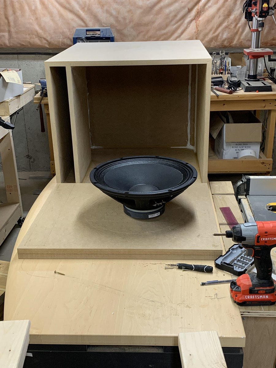 LNWMike's tweet photo. Rebuilt the subwoofer to my system with a Celestion TF-1530X which is the original speaker that came with the matrix 1500 system. Will build the matching satellites next with celestion TF-1020s to replicate the original store bought system. All parts bought individually. https://t.co/kFRoPxio9M