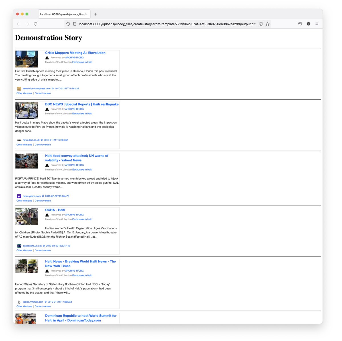 shawnmjones's tweet image. This #WebArchiveWednesday, @StormyArchives shares screenshots of our (not quite done) Raintale GUI. Raintale stories can take time to build. With this GUI, users will be able to log in, start building a story from memento URI-Ms, and come back later to retrieve their story.