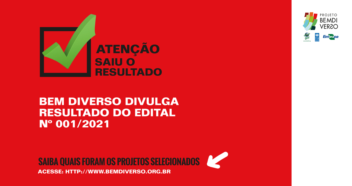 BemDiverso's tweet photo. Saiu o resultado do Edital nº 001/2021. Ao todo, 21 projetos vão receber apoio  para estruturação, inovação e empreendedorismo das cadeias de produtos da sociobiodiversidade, nos TC de atuação.

Saiba quais são eles: https://t.co/HdLYrPvPMJ

#BemDiverso #Embrapa #Gef #Pnud https://t.co/LfOVEZ0ZNW