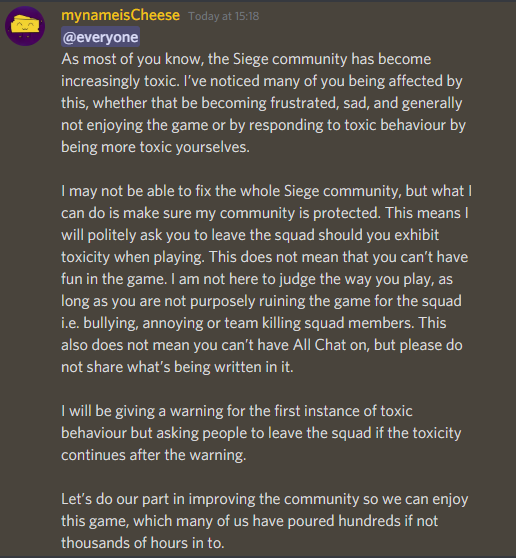Cheese__R6's tweet photo. This is an announcement I did today for The Cheese Board 🧀
Please retweet and share with other content creators who may like to do the same with their own communities❤️ 
#SaveSiege I suppose?
.
#RainbowSixSiege #gaming #gamergirl #twitch #streamer https://t.co/5buxjwnecc