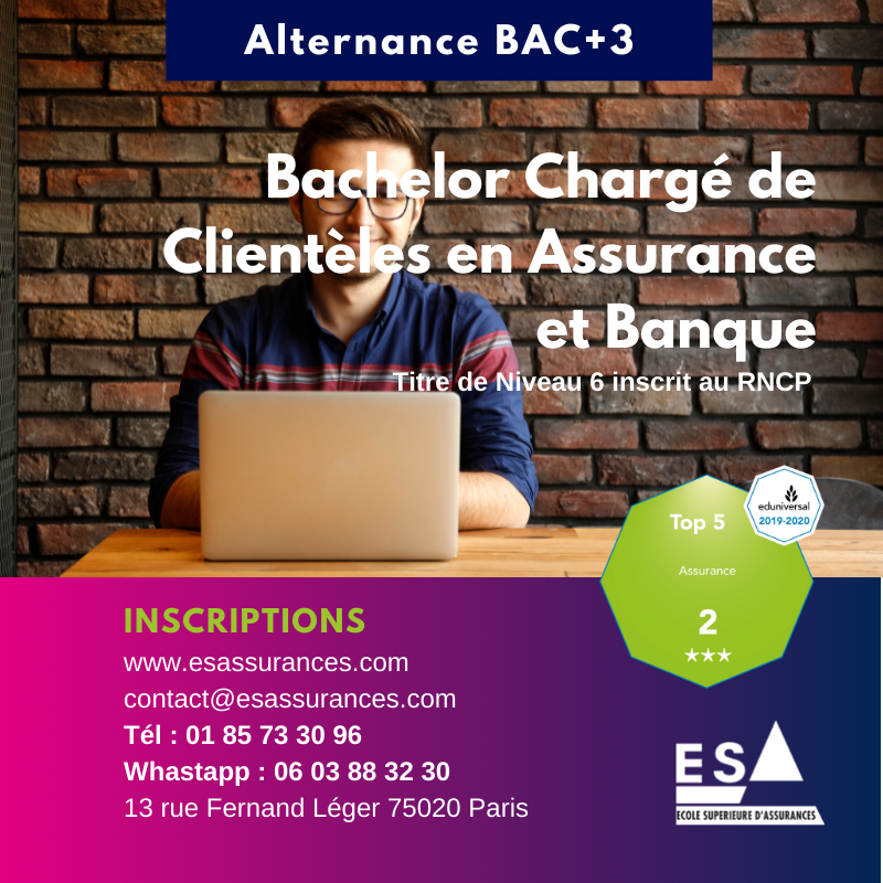 ESAParis's tweet photo. Découvrez notre #BACHELOR Chargé de Clientèle en Assurance et Banque en #Alternance - Titre de niveau 6 inscrit au RNCP.
Pour en savoir + sur cette formation 👉 https://t.co/hUHJ463PEf
Pour candidater 👉 https://t.co/SIbz39PB6W

ESA
#Alternance #banque #assurance #patrimoine https://t.co/5eSwC2xnvA