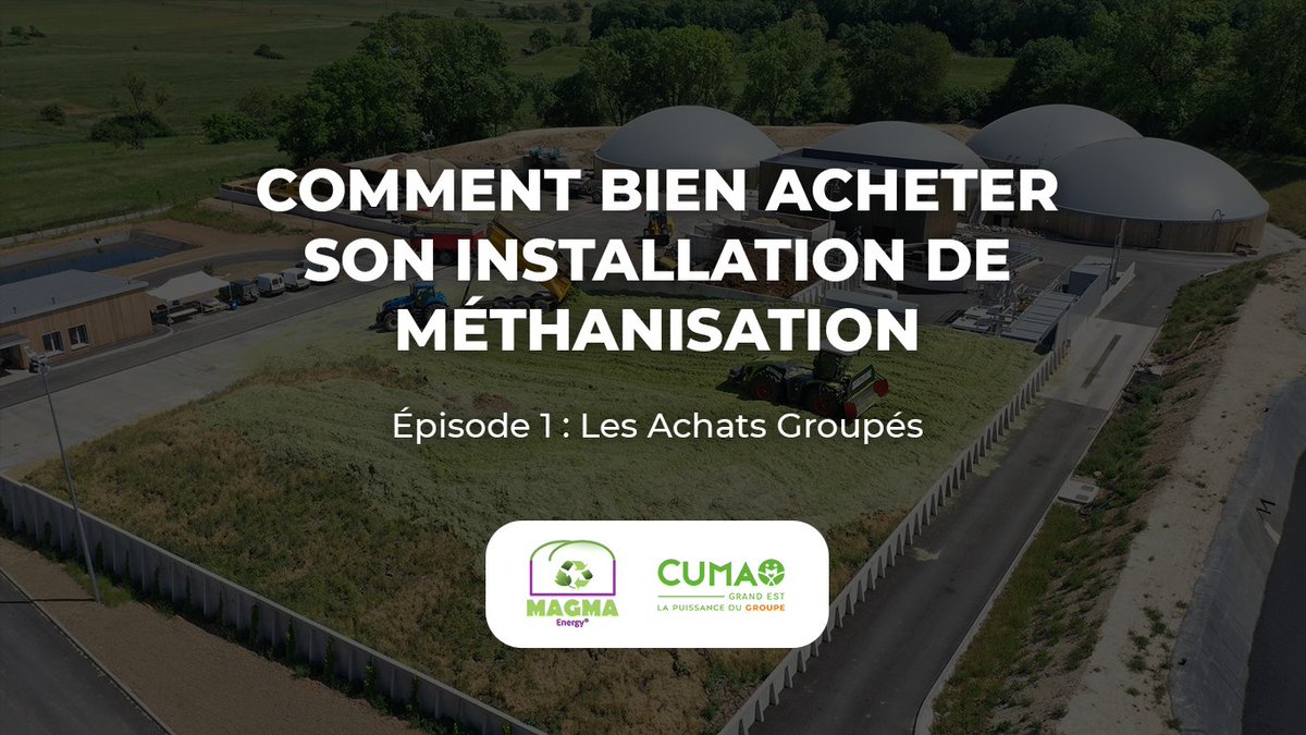 Bonjour à tous 👋🏻
Aujourd'hui, on vous explique comment acheter votre installation de #méthanisation ! Nous vous avons concocté une série de vidéos 🎥 avec 
<a href="/CumaGrandEst/">Cuma Grand Est</a> sur le sujet, RDV ici pour voir le 1er épisode : les achats groupés 👉🏻 magma-energy.fr//post/comment-…