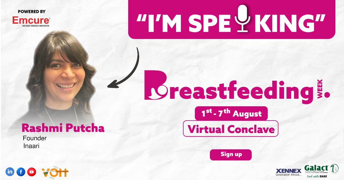 vohglobal's tweet photo. SPEAKER UPDATE | Warm welcome to @RashmiPutcha (Founder - Inaari) as respected speaker for our BREASTFEEDING CONCLAVEPANEL. Rashmi Putcha’s experiences and recommendations will help us re-align thinking in the space through a fresh lens. 

Register Now - https://t.co/s3oRVKmwat https://t.co/pVqYbh41IP