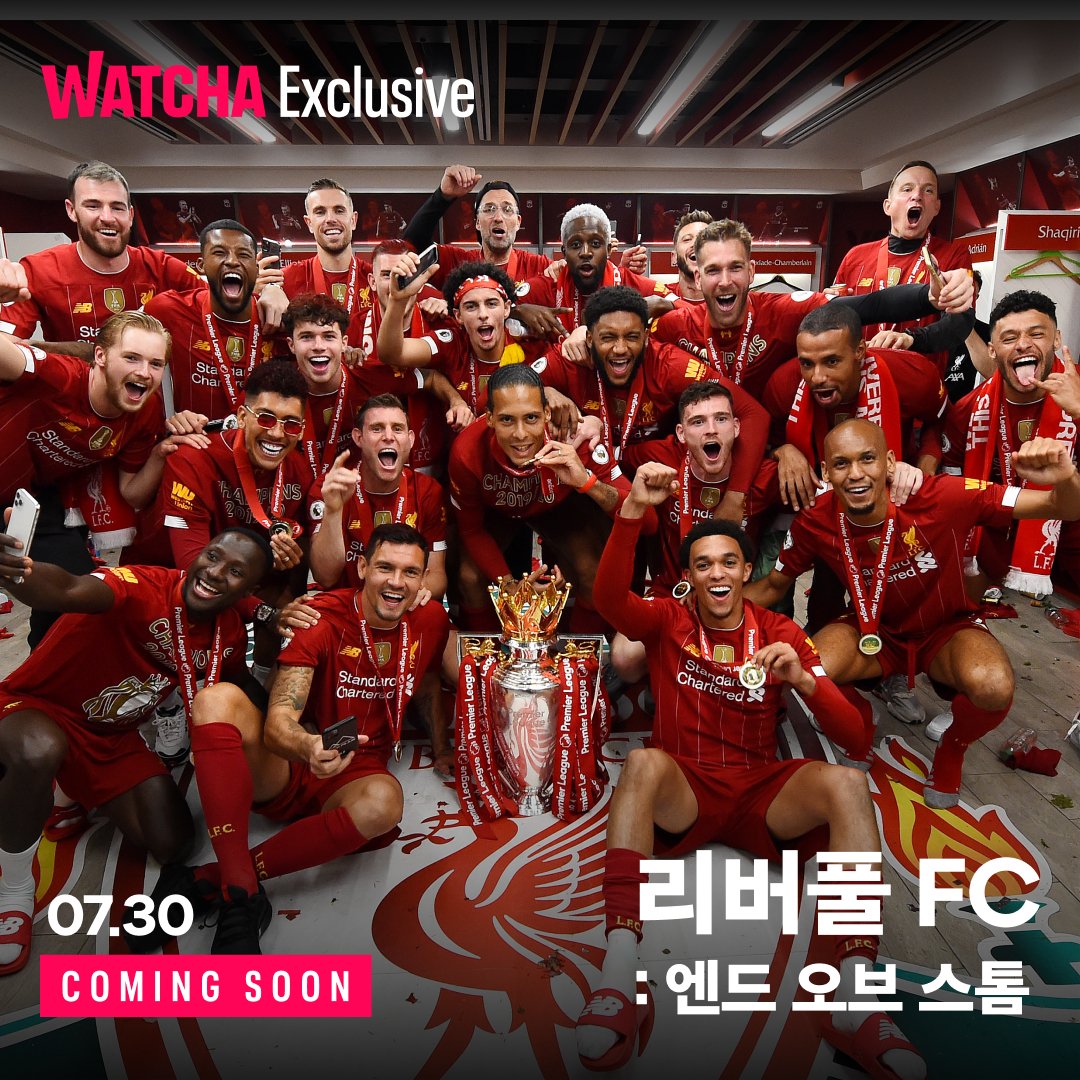 watcha_kr's tweet photo. 19/20 시즌 우승을 차지한 리버풀 FC 🏆
위르겐 클롭 감독 부임 후 그토록 염원하던
우승을 차지한 그들의 이야기가 펼쳐집니다!

⟨리버풀 FC: 엔드 오브 스톰⟩ 7월 30일, 곧 왓챠에서!

#리버풀 #콥 #위르겐클롭 #liverpool https://t.co/p20BUxsZxV