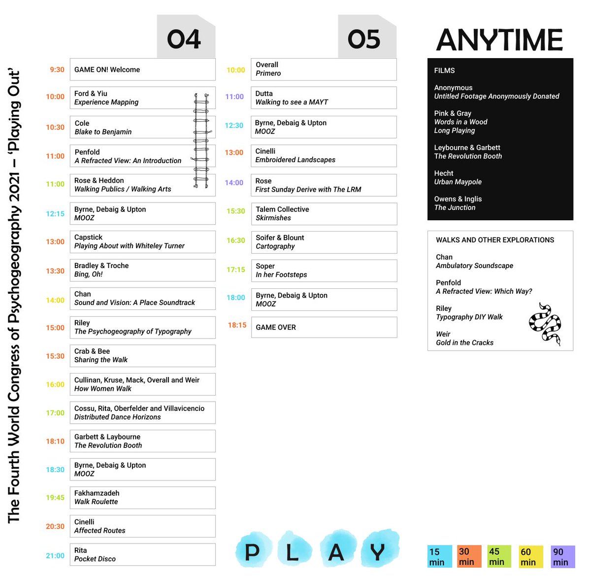 It's here! The schedule for this year's online Fourth World Congress of Psychogeography is live on the website 4wcop.org/2021---playing…. Save the date and Play Out with us - 4th &amp; 5th Sept. #4WCOP21 #psychogeography