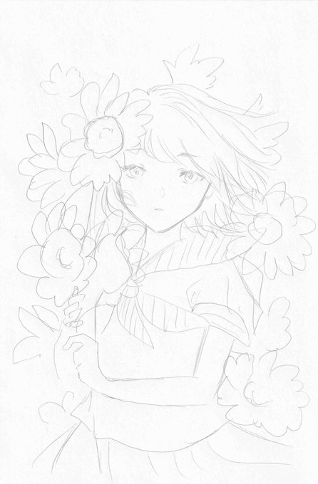 「夏休み」
ひまわりと女子高生🌻 