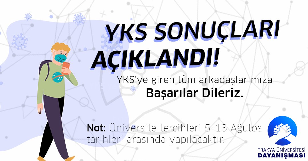 Tudayanismasi's tweet photo. ✏YKS sonuçları açıklandı.

 Sınava giren tüm arkadaşlarımıza başarılar dileriz.

#yks #yks2021
 #yks21
#ykssonucları
#öğrencidayanışması
#trakyaüniversitesi https://t.co/yxy4UyJo5E