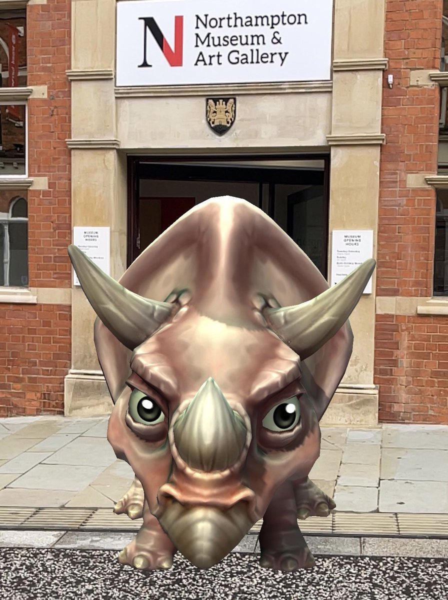 If you missed our Dino-Crafts workshop at the weekend never fear - download the Explore Northampton app and hunt for virtual dinosaurs around the town thanks to the <a href="/NorthamptonBID/">ɴᴏʀᴛʜᴀᴍᴘᴛᴏɴ ʙɪᴅ</a> Dino Trail! We found this fellow outside the museum trying to #StepInside! #NorthamptonDinosaurs