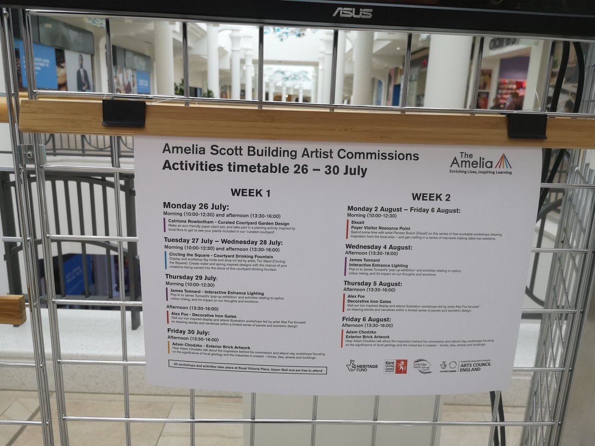 tw_events's tweet photo. Exhibition and workshops relating to @theamelia_tw art commissions in @Royal_Shopper this week and next. https://t.co/QZ5AA38TMo