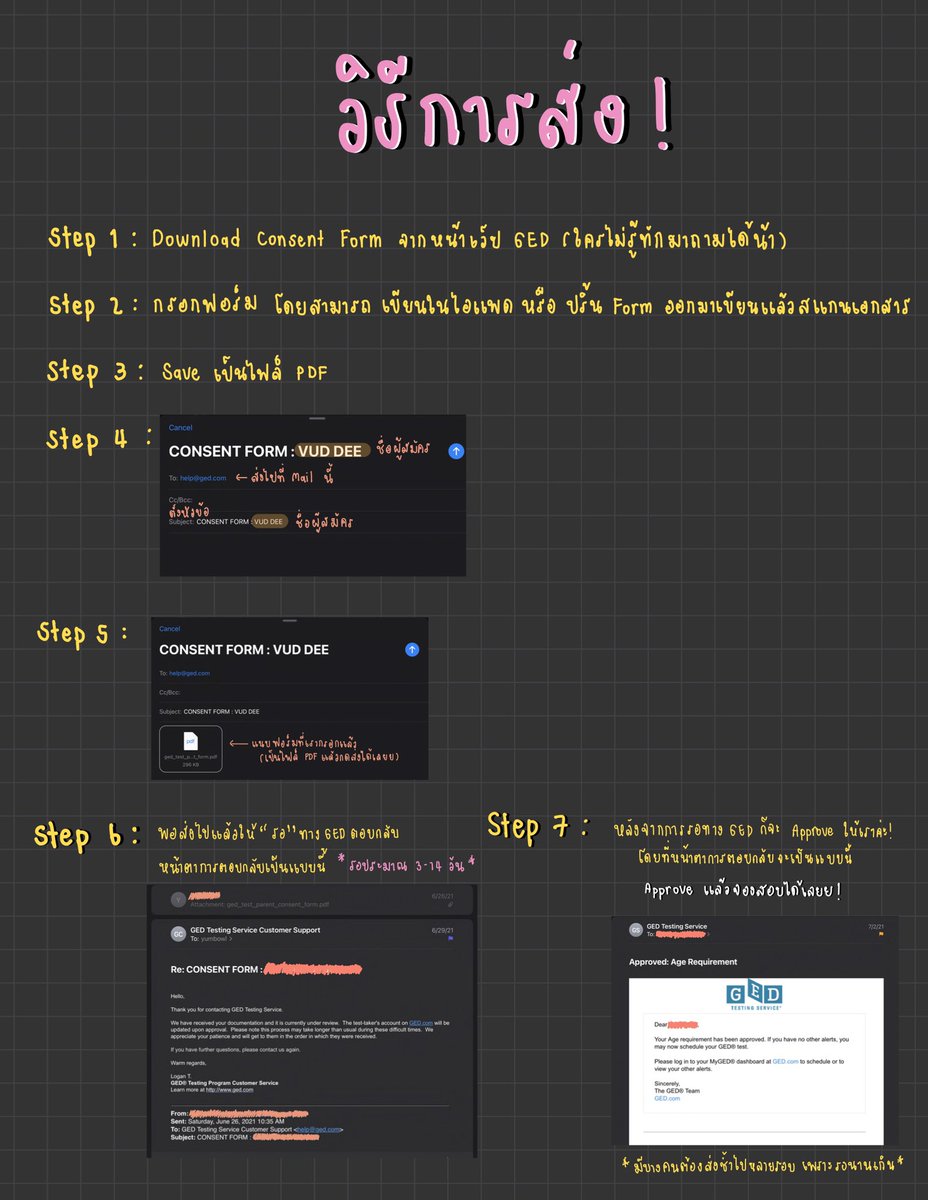 HelpGed's tweet photo. 𓂃วันนี้มาแชร์ วิธีการกรอก และ ส่ง CONSENT FORM ของ GED ค่ะ
 สงสัยอยากสอบถามทักเพิ่มเติม DM ได้เลยค่า𓂋 🌲🤍 #สอบged

- เขียนด้วยไอแพดได้ หมึกสีอะไรก็ได้ 
- รอนาน ส่งซำ้เลยค่ะ https://t.co/w2FRCMapTt