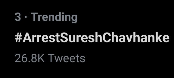 ManishMina13's tweet photo. We are trending on no. 3 please retweet fast and make top trend 

#ArrestSureshChavhanke https://t.co/RlR5KPSHVI