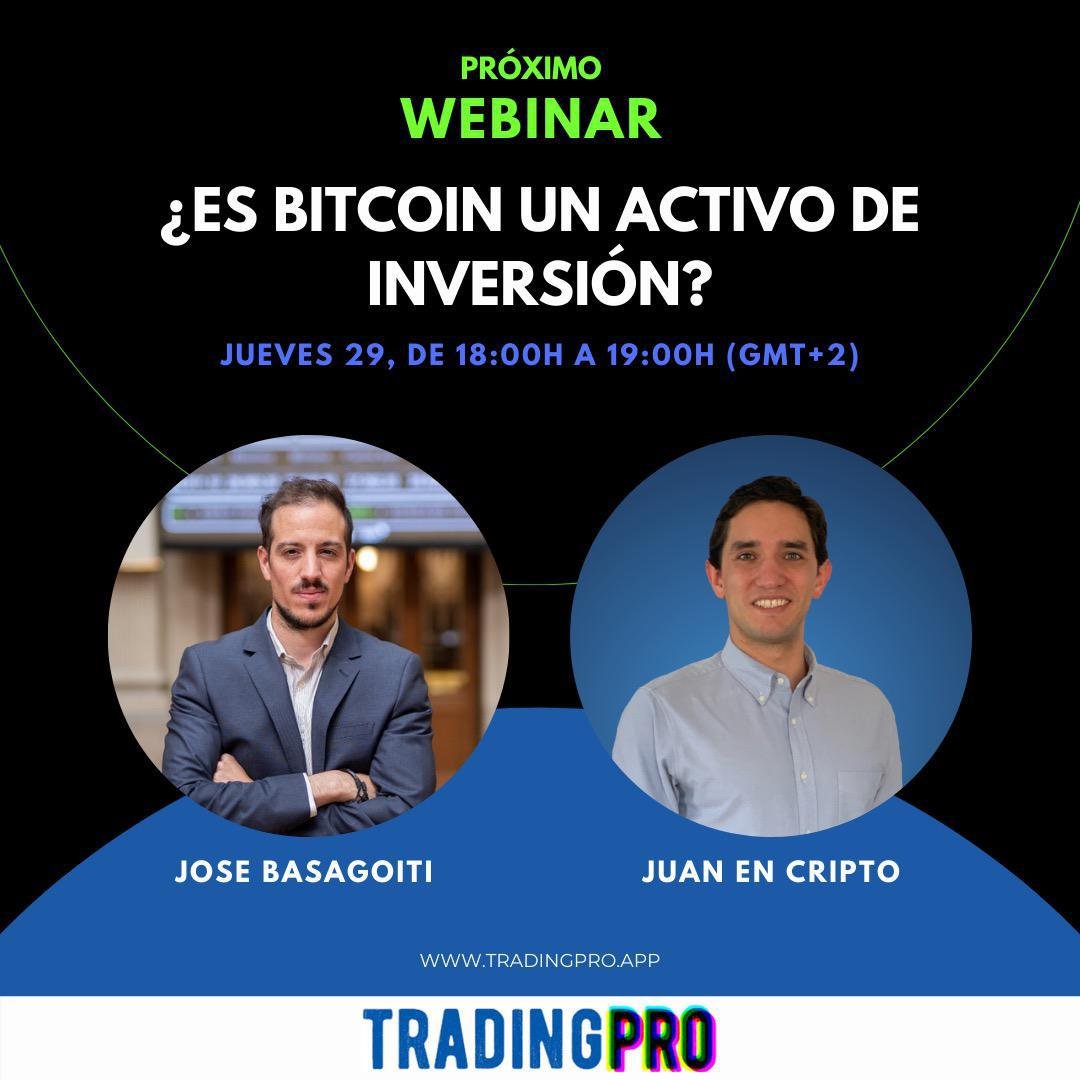 TradingPROmedia's tweet photo. Os hemos preparado un regalo para mañana 🥳

Os traemos en exclusiva a @juanencripto para charlar con nuestro CEO @jose_basa sobre #Bitcoin, política monetaria e inversión 📈

¡¡Como siempre gratis y con los mejores!! Apúntate aquí: 

https://t.co/pyYEbKD3Nd https://t.co/umqws2xanM