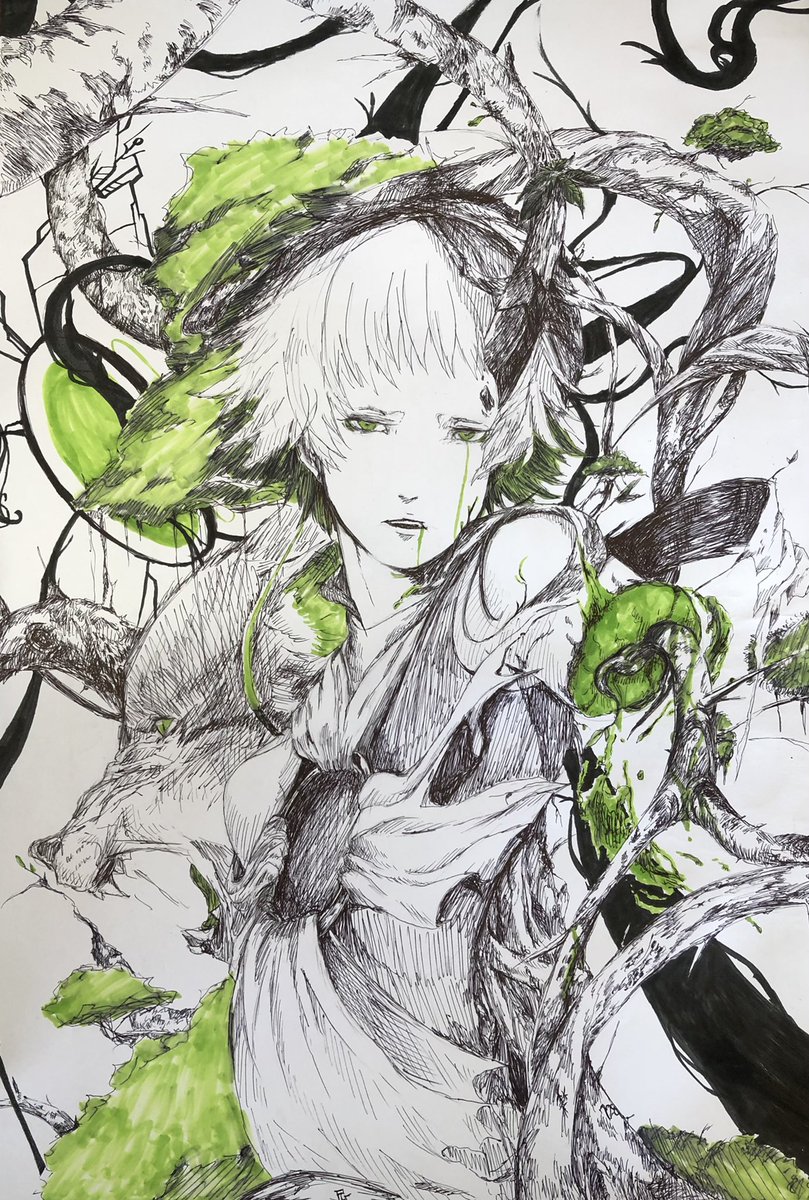 #illustration  #絵
 たまには。そして最近描いたやつまとめ 