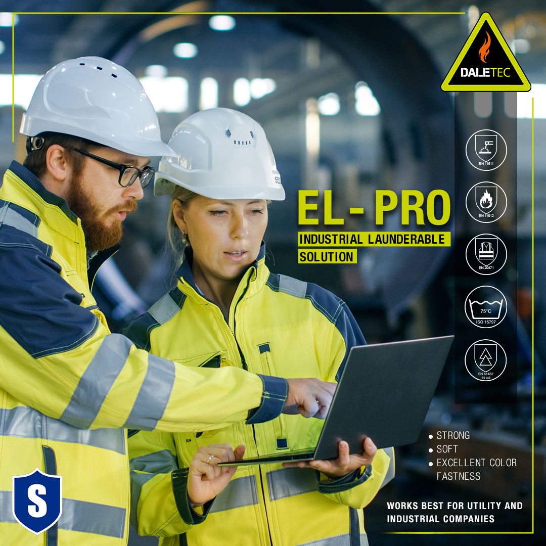 Daletec1's tweet photo. El-Pro; An industrial launderable solution now available in 320gsm in Cotton/Poly/AS.

Ideal fabric solution for utility companies and general industrial companies with a wider range of protective requirements.

#FRFabrics #FabricManufacturer #Daletetc #Trending https://t.co/pLXeTTLY8L