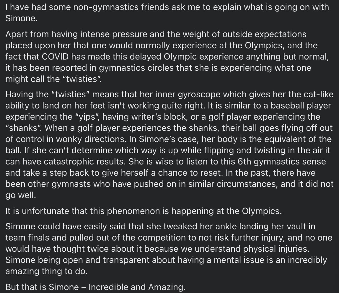 Statement on Simone, shared with permission from a friend (also a Brevet judge). This statement is excellent.