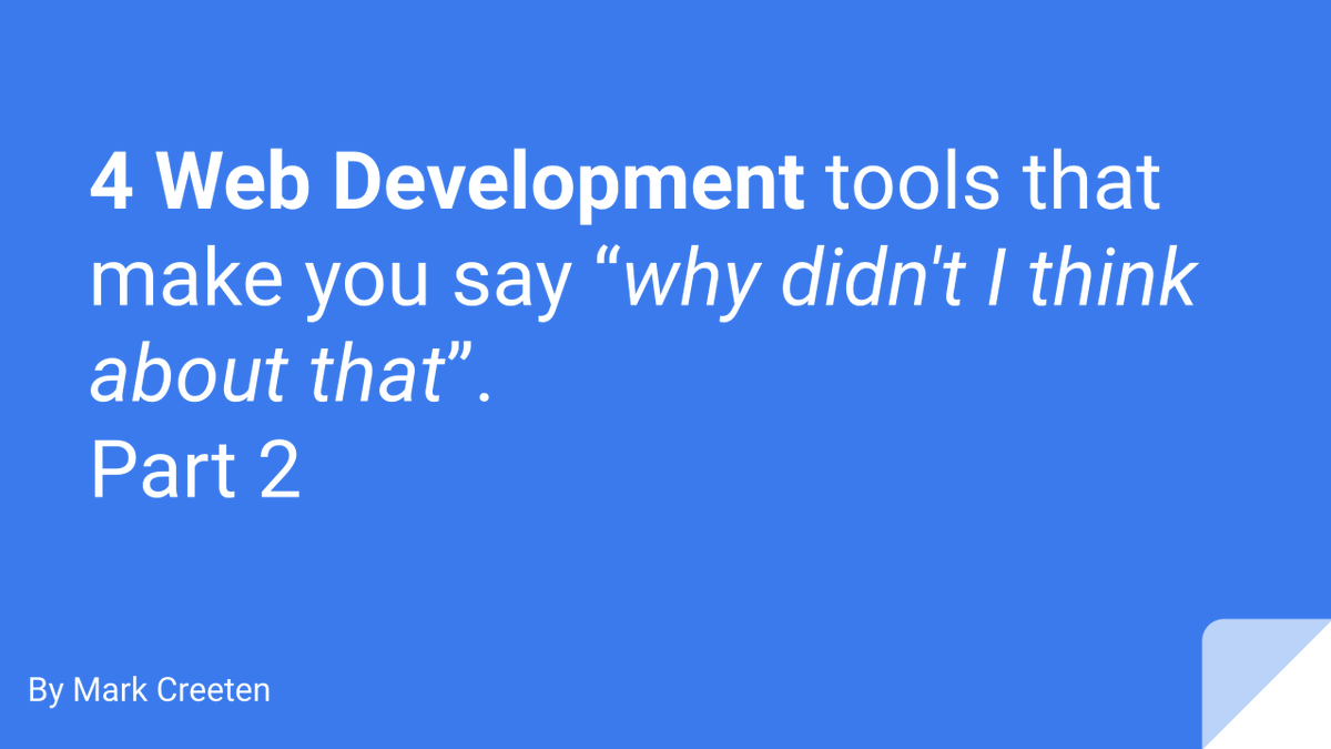 AppSaloon's tweet photo. So, @Mark_with_a_k did a part 2, sharing 4 more web development tools that make you say 'why didn't I think about that'. Curious yet? 

#KnowledgeSharing #webtool #devlife https://t.co/49vDdtzj6v